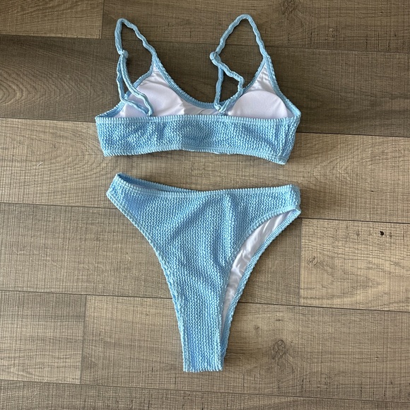Light Blue Textured Bikini Set - Picture 2 of 3